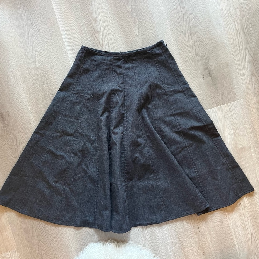 Elegant charcoal grey Women's midi Skirt